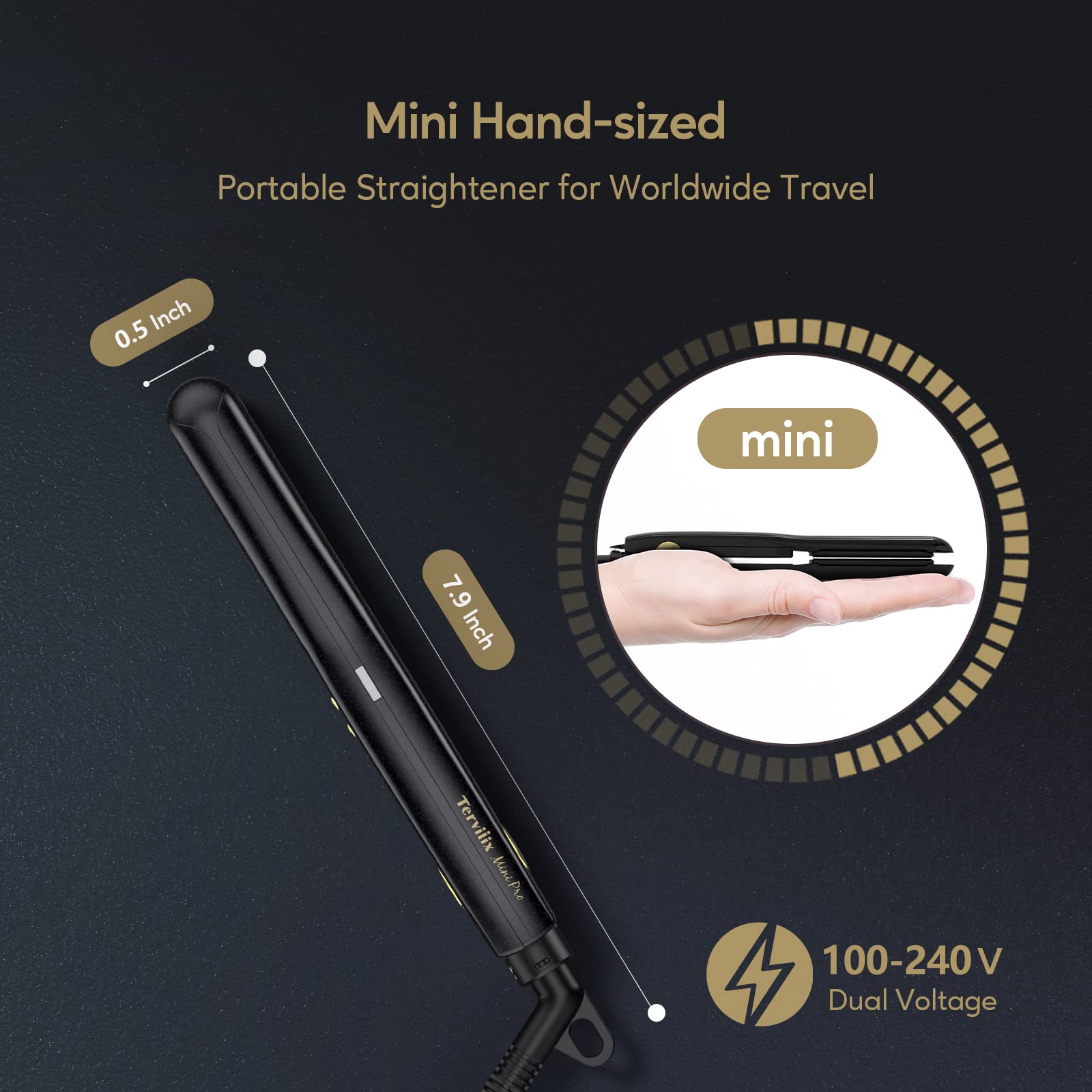 Foto 5 pulgar | Plancha Terviiix Mini De Cerámica Con Temperatura Regulable, 1,3 Cm - Venta Internacional.