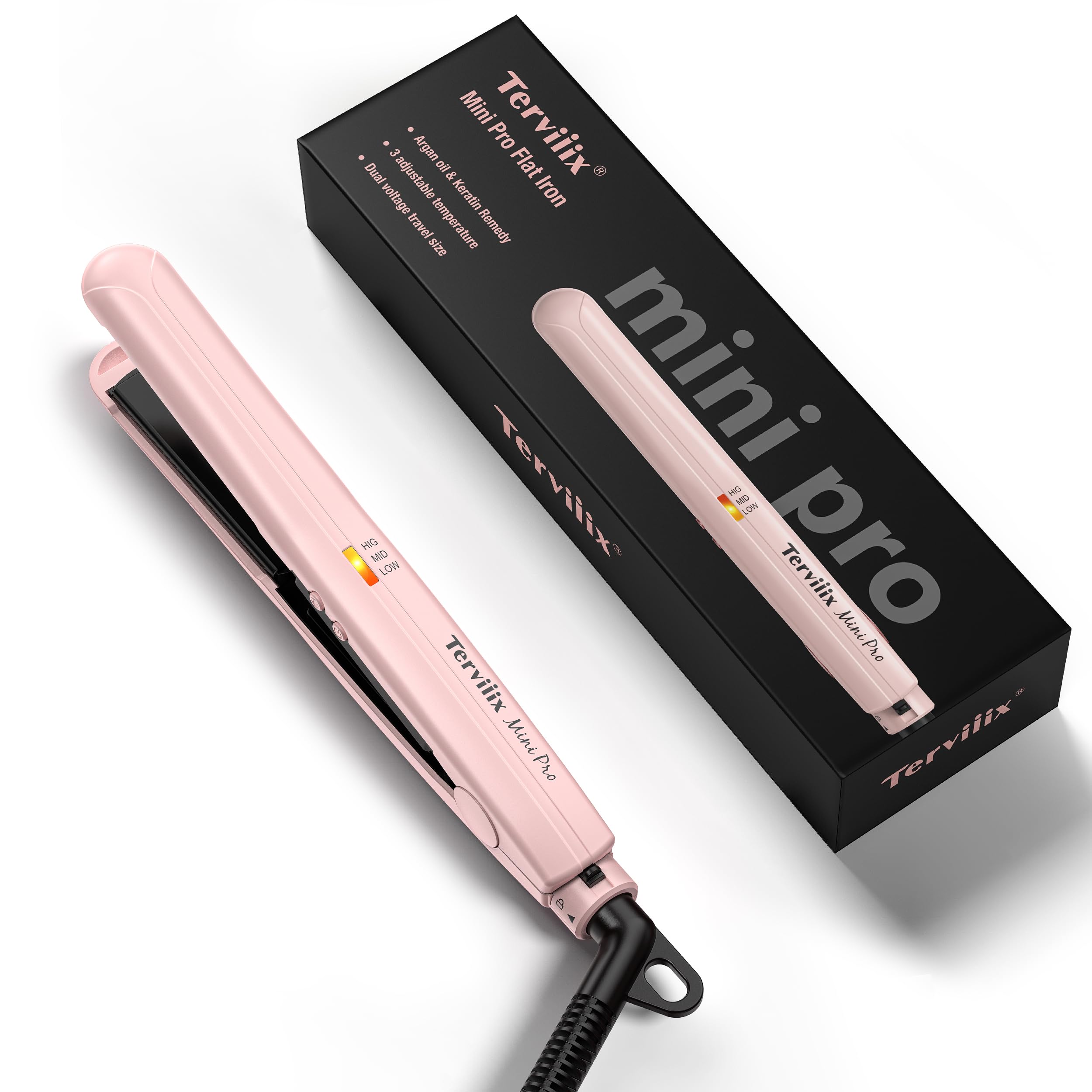 Foto 2 pulgar | Miniplancha De Pelo Terviiix De Temperatura Regulable, Color Rosa - Venta Internacional.