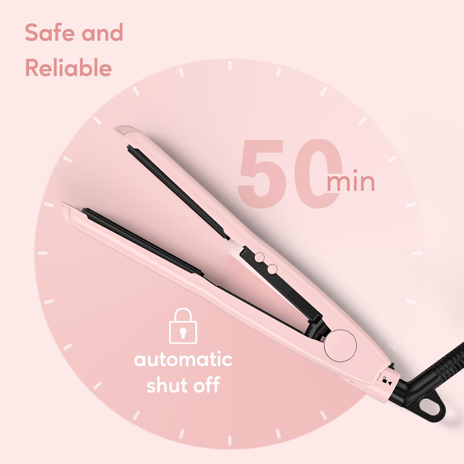 Foto 6 | Miniplancha De Pelo Terviiix De Temperatura Regulable, Color Rosa - Venta Internacional.