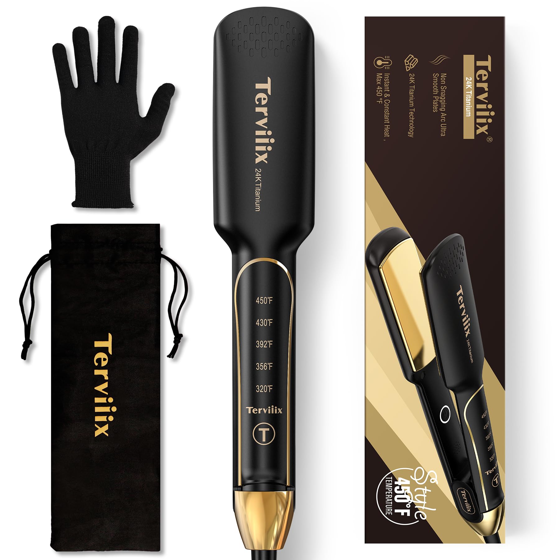 Plancha Alisadora de Pelo Terviiix Titanium Arc de 1.75 Pulgadas - Venta Internacional