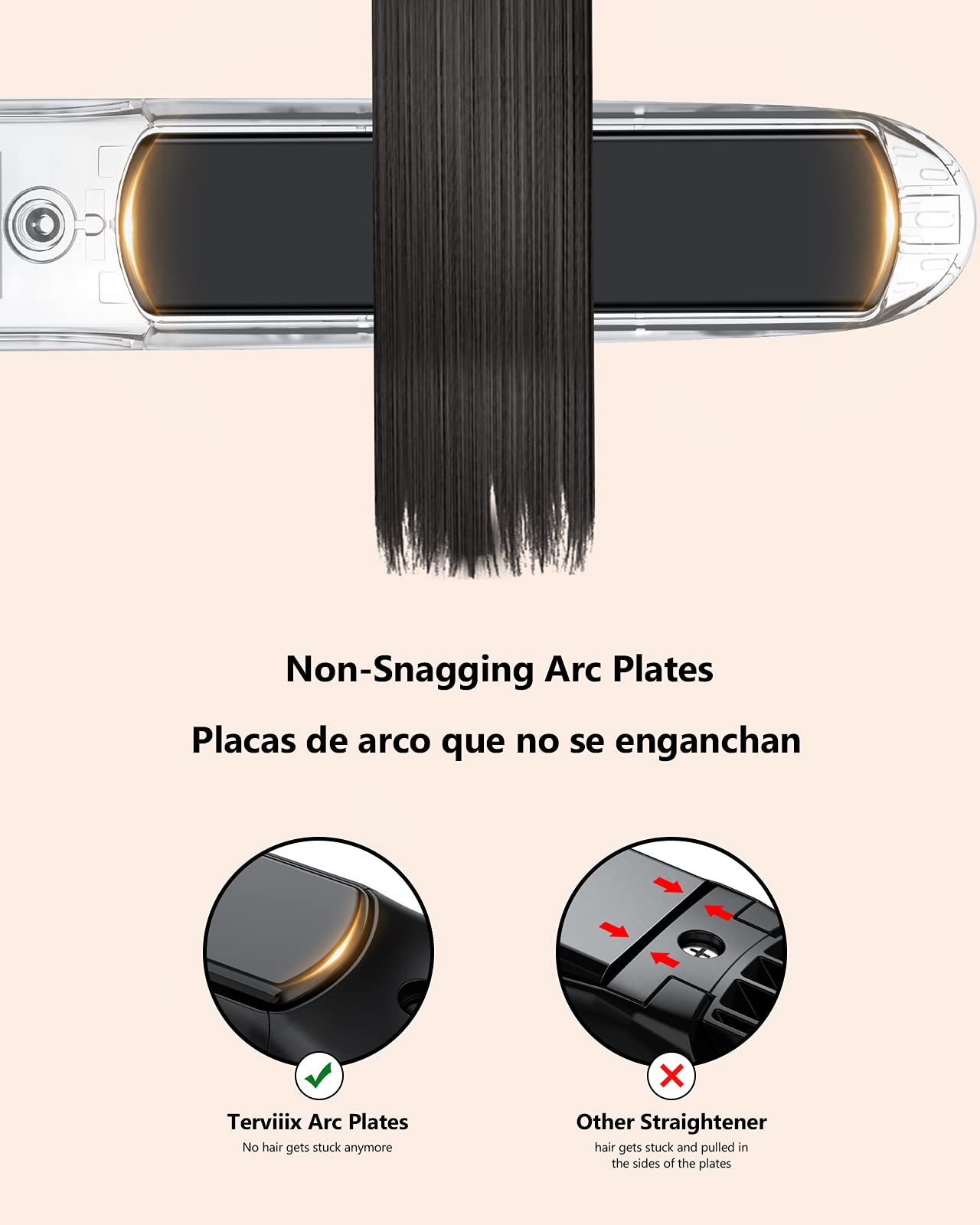 Foto 6 pulgar | Plancha de Cabello Terviiix 450°F Cerámica - Venta Internacional