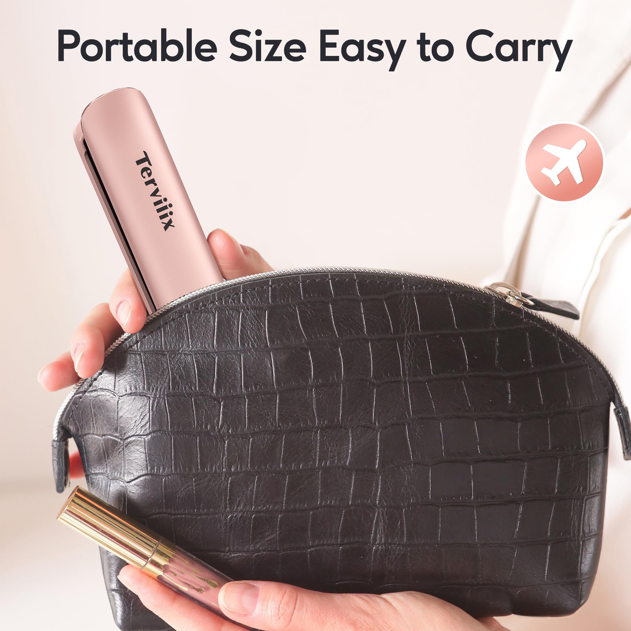 Foto 6 pulgar | Plancha de Pelo Inalámbrica Terviiix Portable 430°F con Aceite de Argán - Venta Internacional