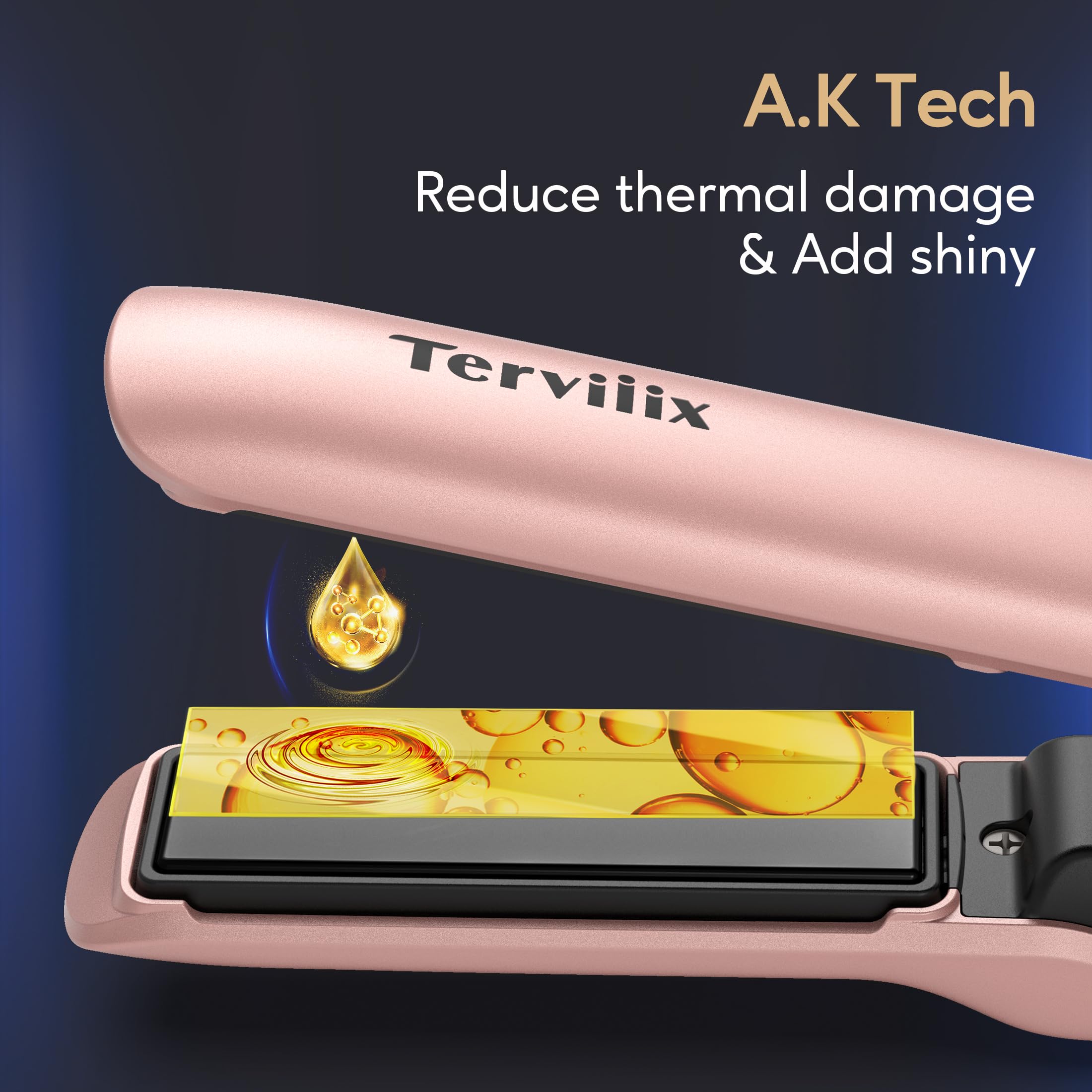 Foto 7 pulgar | Plancha de Pelo Inalámbrica Terviiix Portable 430°F con Aceite de Argán - Venta Internacional