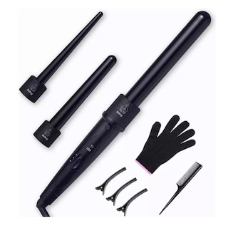 Foto 1 | Plancha Rizadora Cabello 3 En 1 + Guante Protector Peine Clip Negro Belug