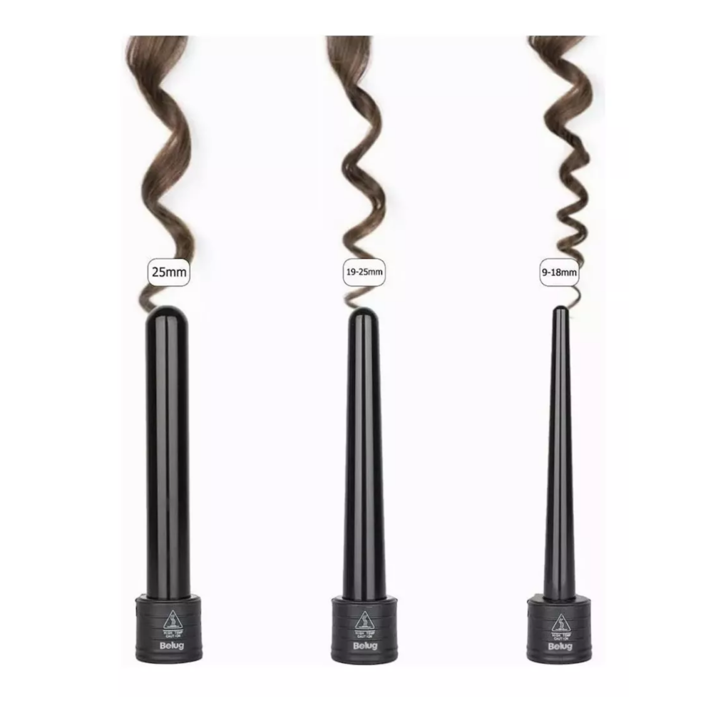 Foto 3 pulgar | Plancha Rizadora Cabello 3 En 1 + Guante Protector Peine Clip Negro Belug
