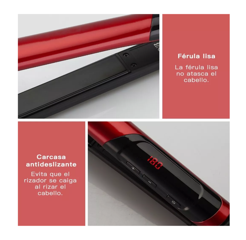 Foto 2 | Plancha De Pelo 2 En 1 Alisador Y Rizador Cerámica Digital, Negro/rojo Belug