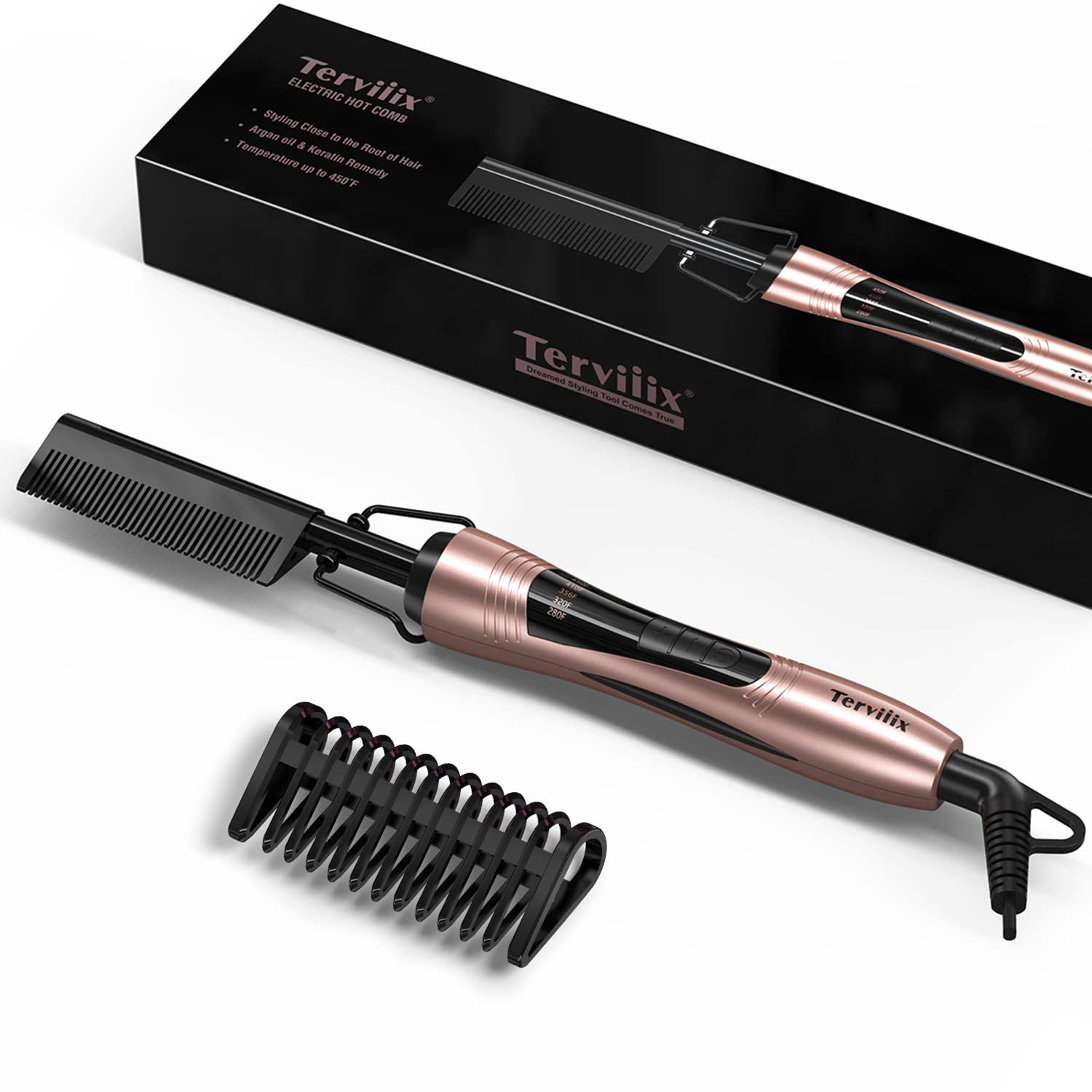 Foto 2 pulgar | Peineta Eléctrica Terviiix Para Pelucas Con Encaje En La Parte Delantera, Cabello Negro - Venta Internacional.