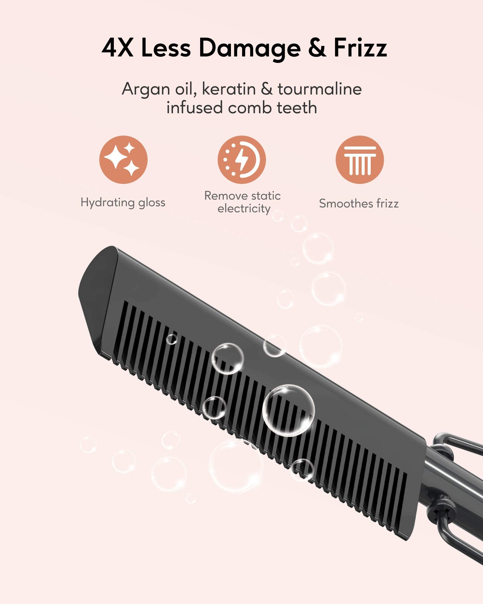 Foto 6 pulgar | Peineta Eléctrica Terviiix Para Pelucas Con Encaje En La Parte Delantera, Cabello Negro - Venta Internacional.