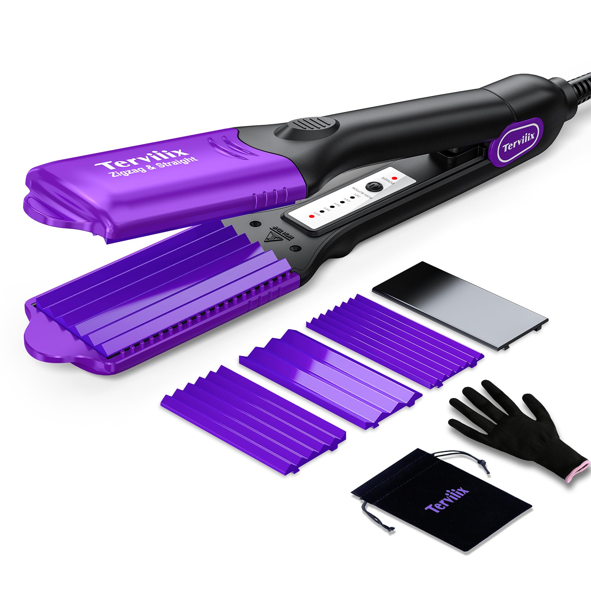Foto 2 pulgar | Hair Crimper Terviiix Plancha De Pelo Con 4 Planchas, Color Morado - Venta Internacional.