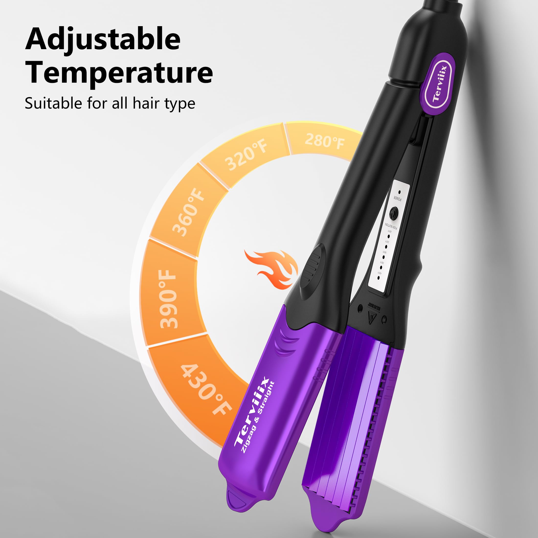 Foto 4 pulgar | Hair Crimper Terviiix Plancha De Pelo Con 4 Planchas, Color Morado - Venta Internacional.