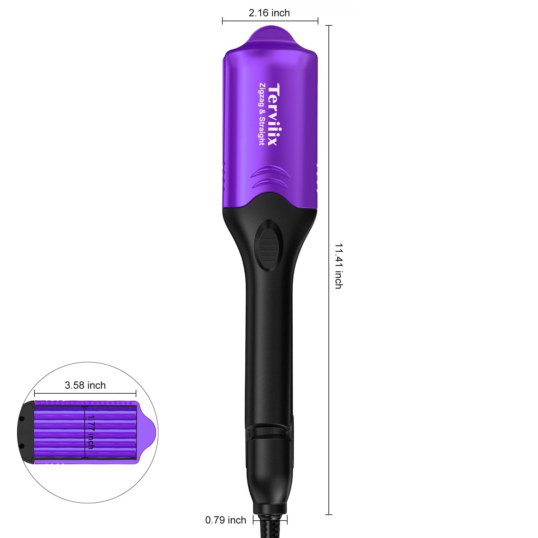 Foto 5 pulgar | Hair Crimper Terviiix Plancha De Pelo Con 4 Planchas, Color Morado - Venta Internacional.