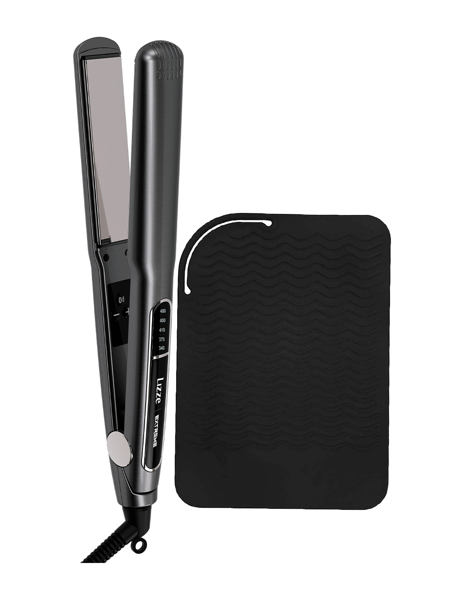 Plancha Para Cabello Lizze Extreme Titanio + Tapete Termico Estetica