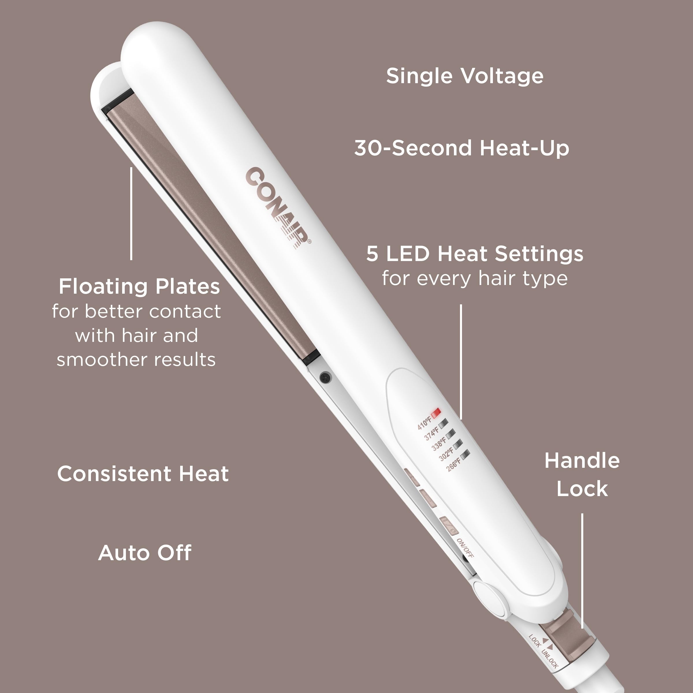 Foto 5 pulgar | Plancha de Pelo Flat Iron Conair de Doble Cerámica- Venta Internacional