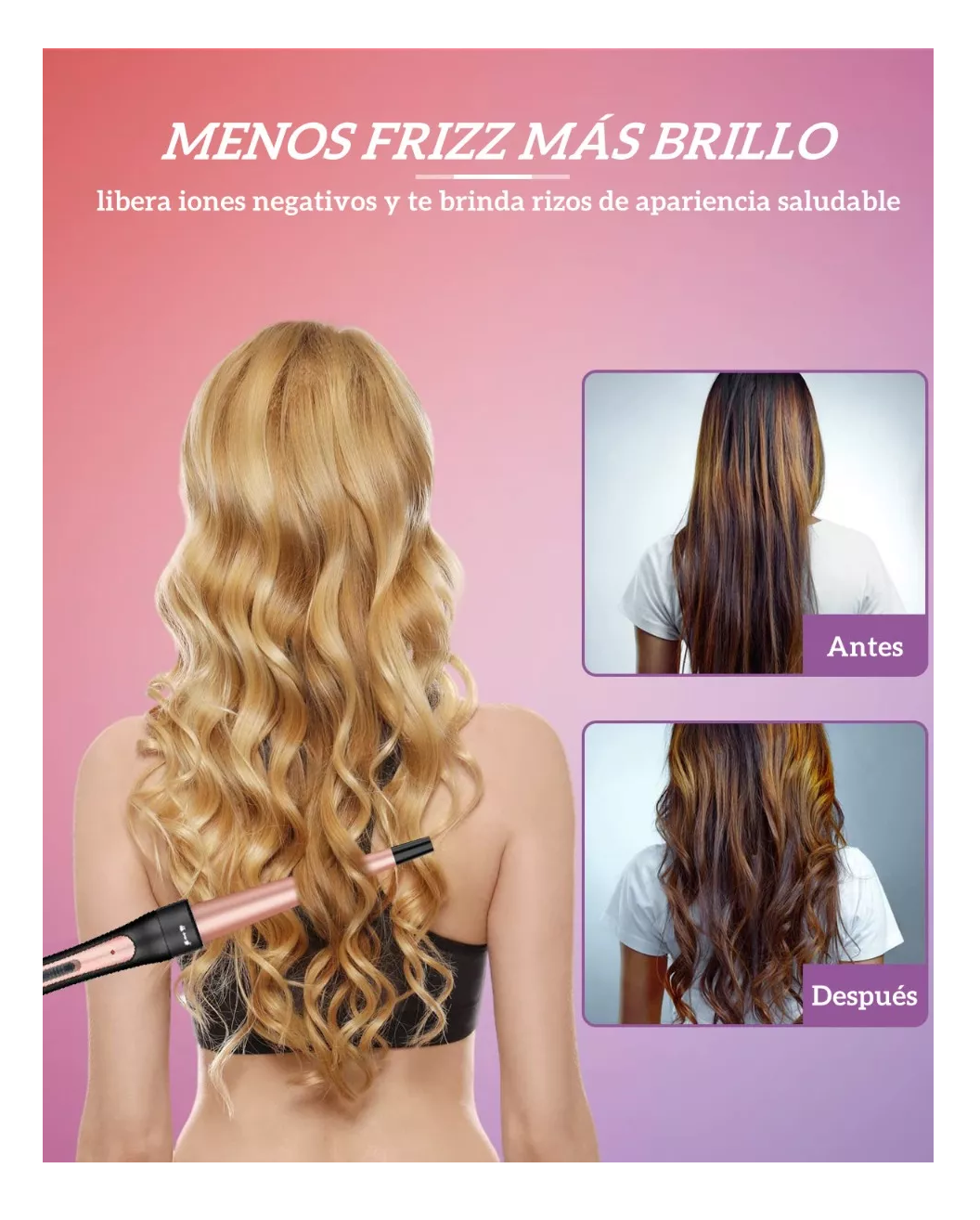 Foto 5 pulgar | Plancha Rizadora de Cabello Lab.G Cerámica Profesional 5 en 1 Rosa