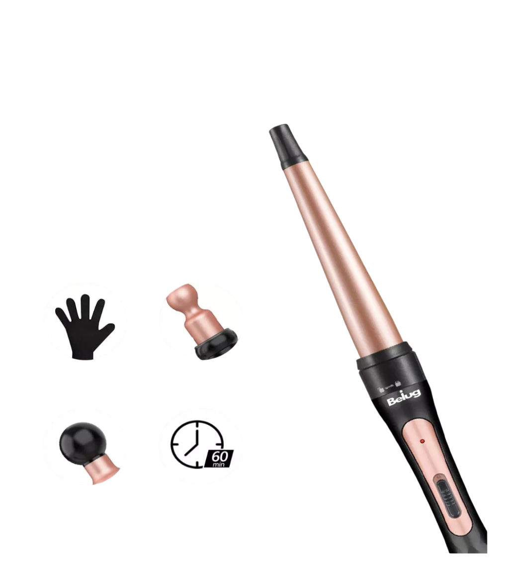Foto 6 pulgar | Plancha Rizadora De Cabello Cerámica Profesional 5 En 1, Belug  Rosa Con Negro