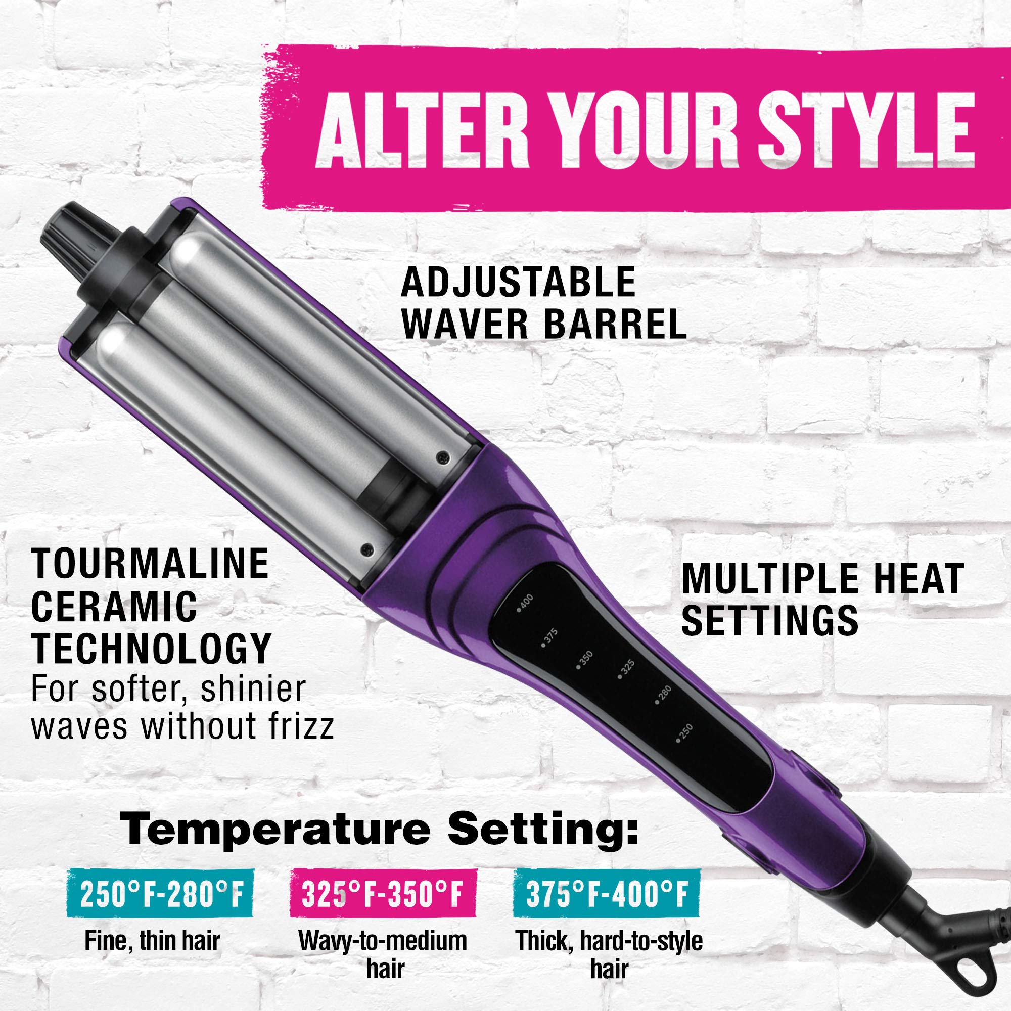Foto 7 pulgar | Cabezal De Cama Hair Waver A Wave We Go, Cerámica Turmalina - Venta Internacional.
