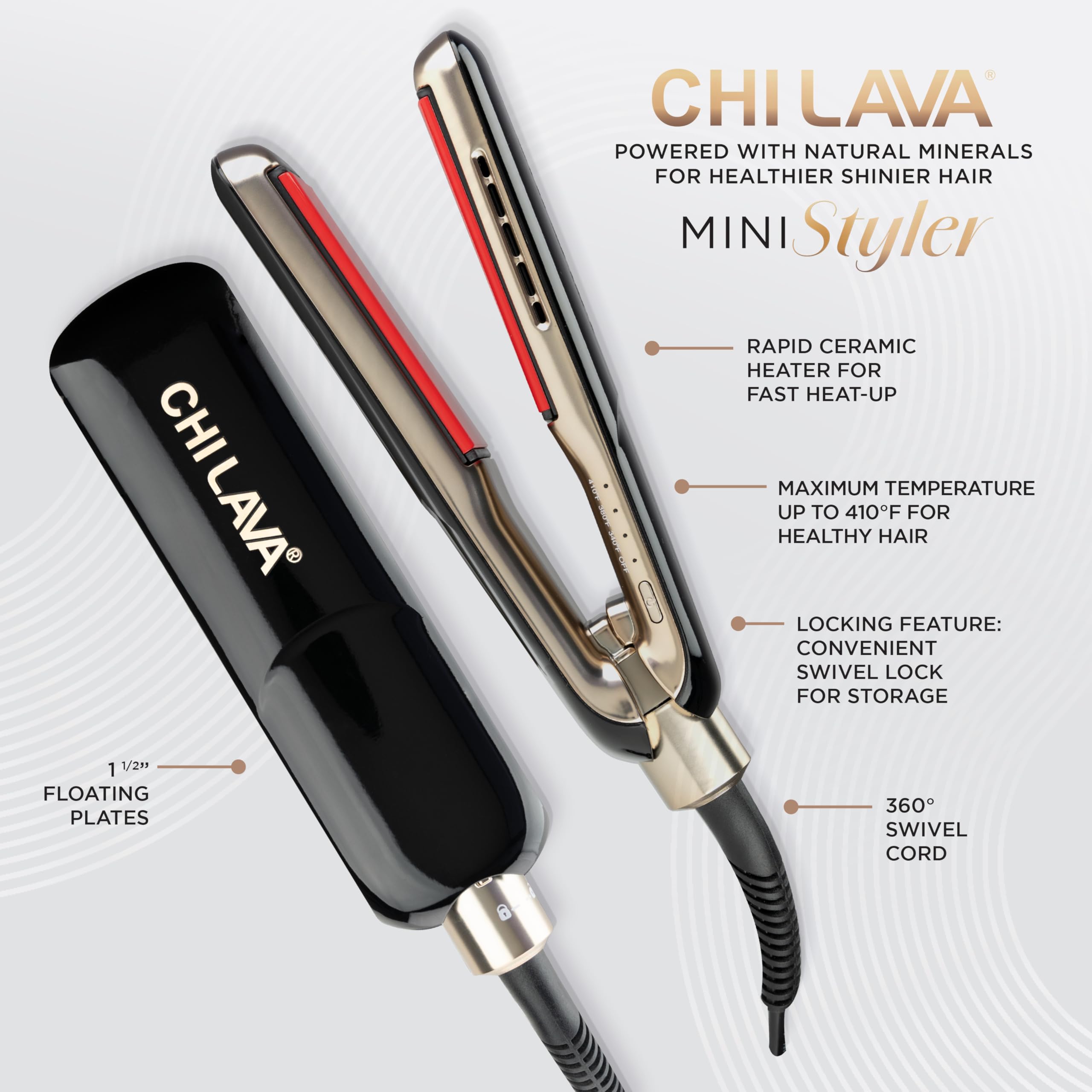 Foto 2 | Plancha De Pelo Chi Lava Ministyler De Cerámica De 1.5 Pulgadas - Venta Internacional.