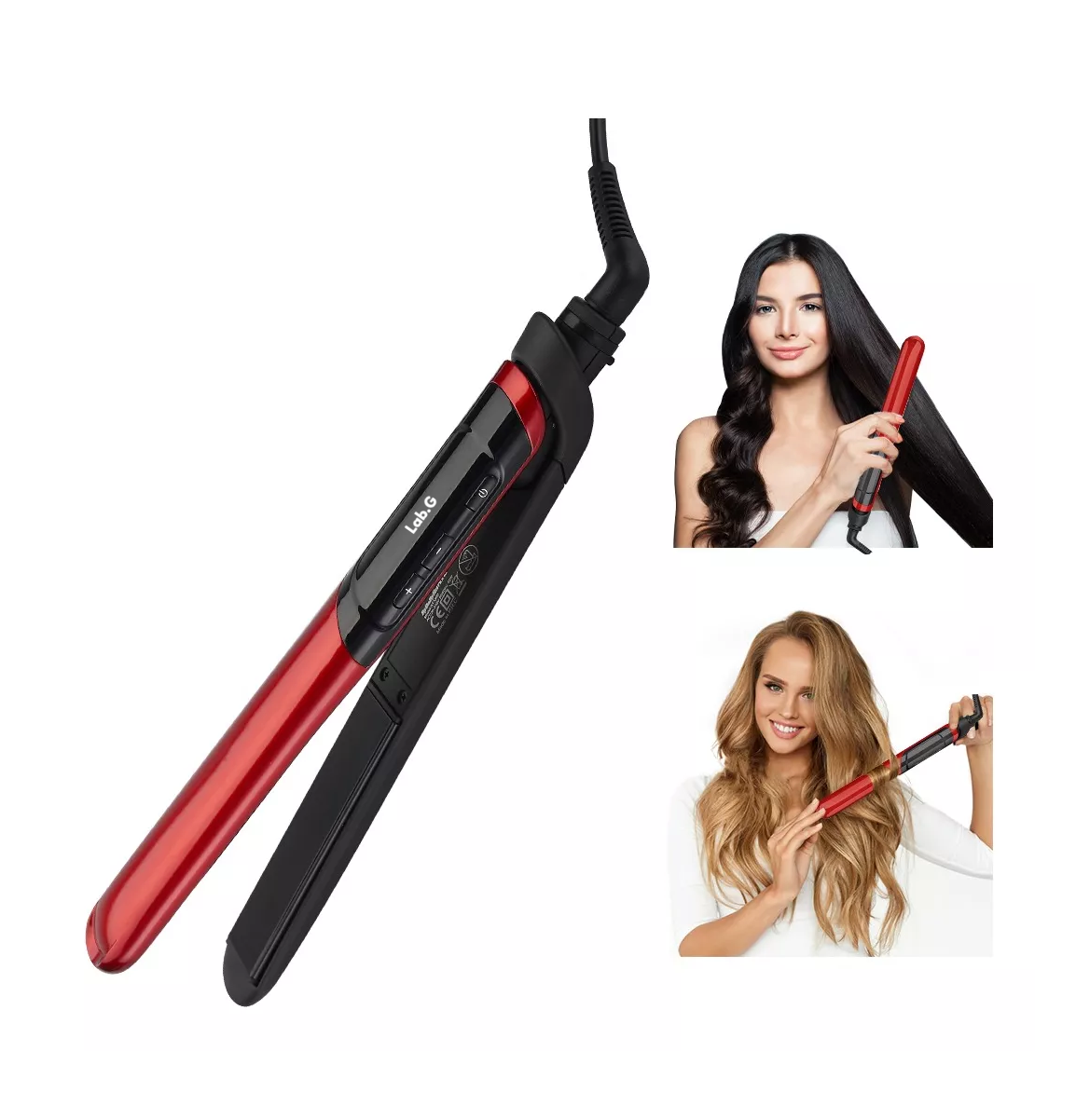 Foto 5 pulgar | Plancha de Cabello 2 en 1 Roja