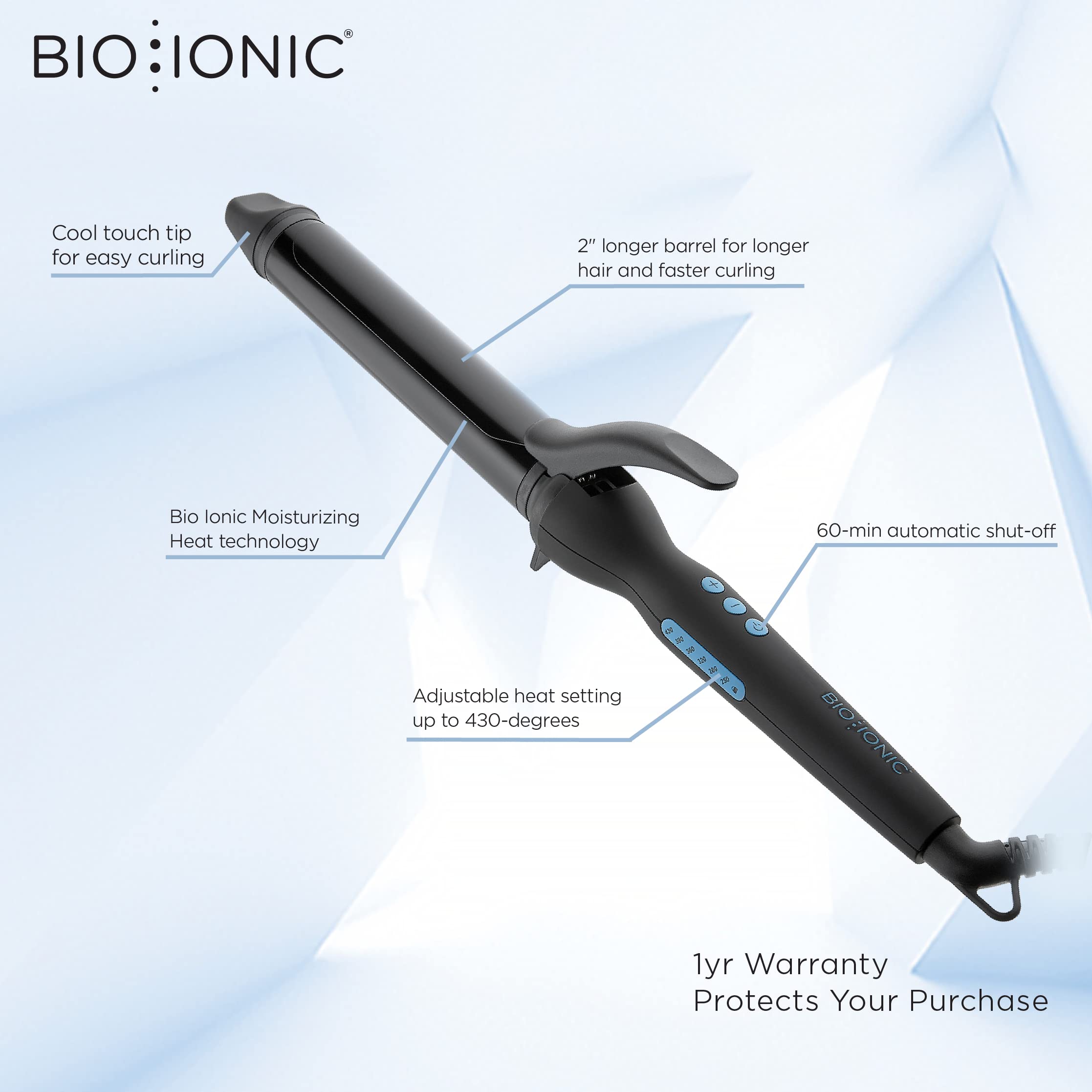 Foto 4 pulgar | Styler Bio Ionic De Cerámica De Barril Largo De 2,54 Cm Con Cable De 9 Pies - Venta Internacional.