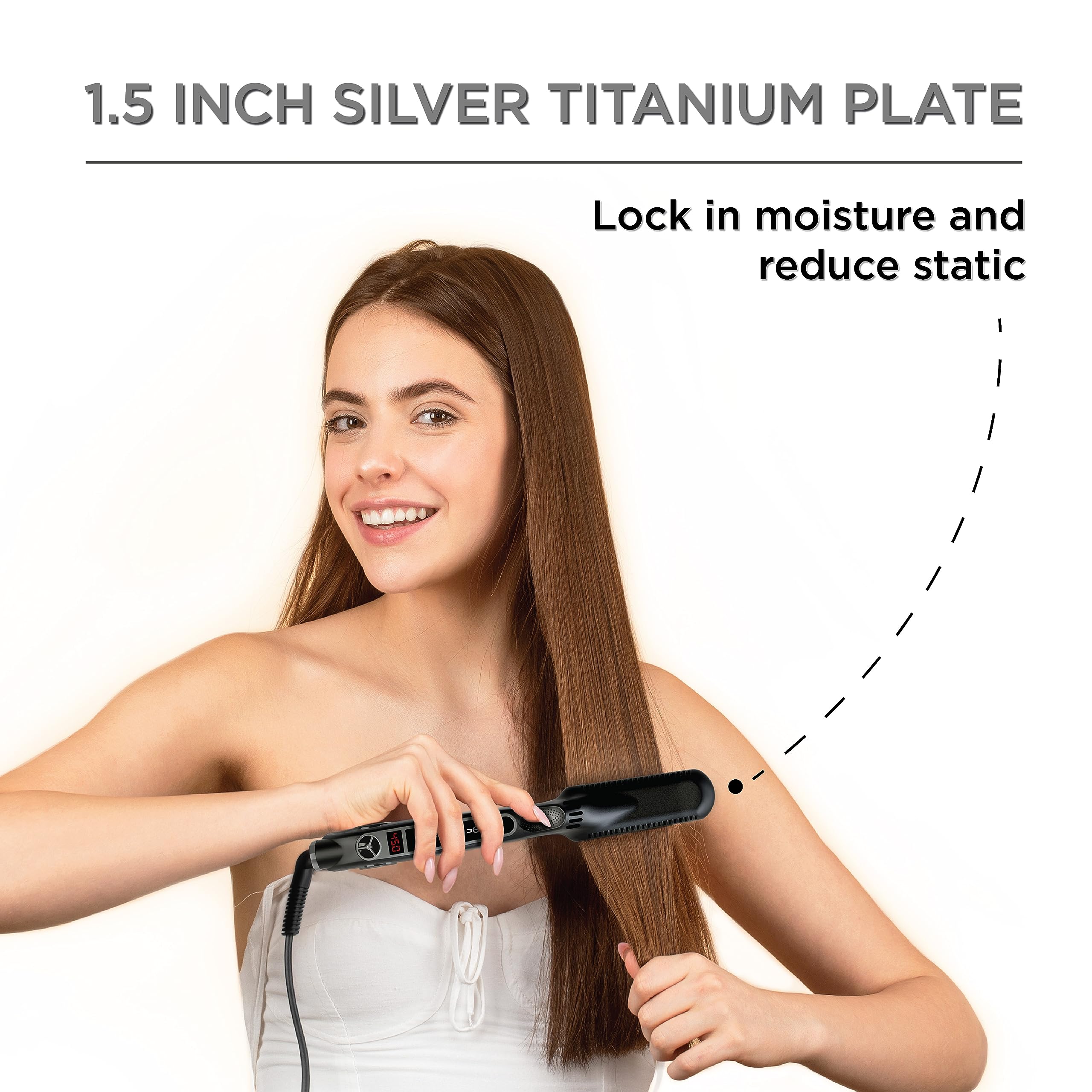 Foto 5 pulgar | Plancha De Pelo Croc Classic Silver Titanium 1.5 Cm - Venta Internacional.