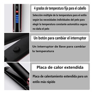 Foto 3 | Plancha De Cabello Temperatura Regulable Para Mojado Y Seco Lab.g Negro