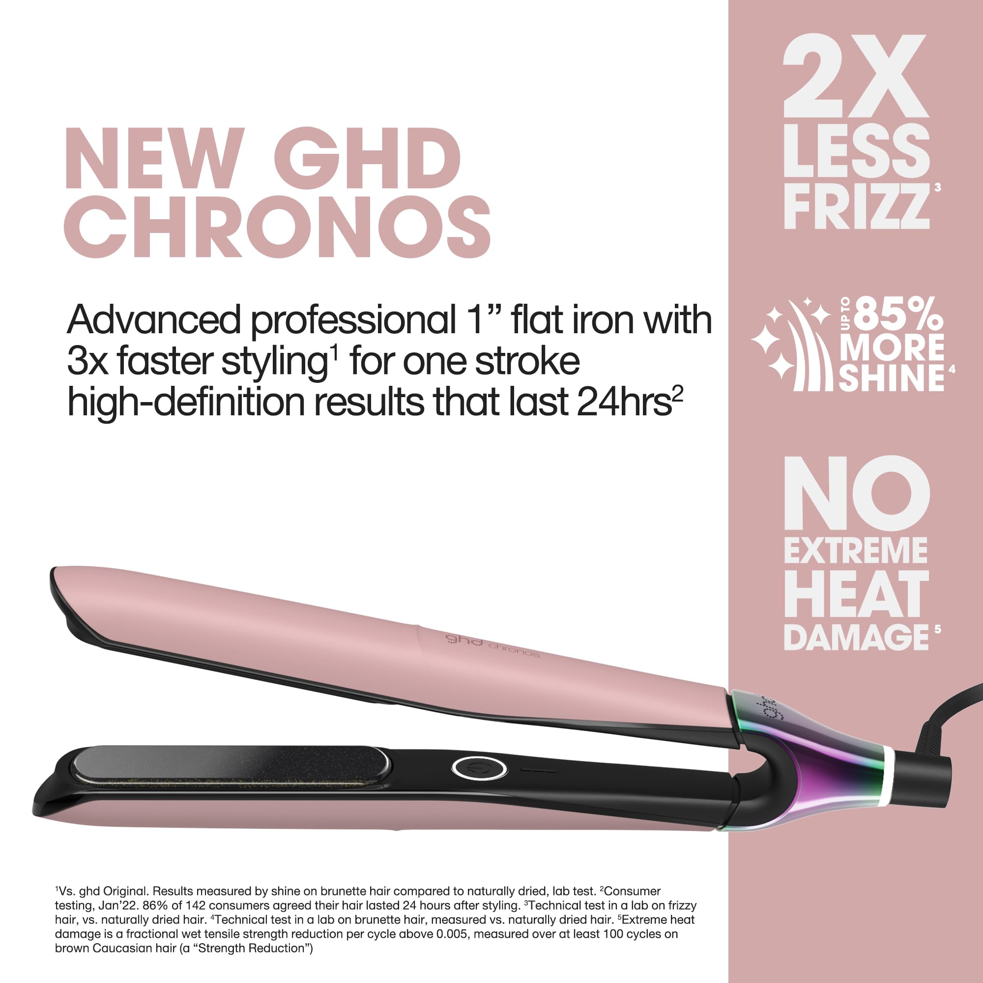 Foto 3 pulgar | Plancha Alisadora De Pelo Ghd Chronos Styler De 1 Pulgada, Rosa - Venta Internacional.