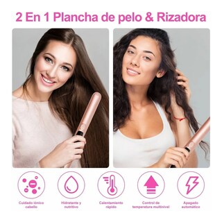 Foto 3 | Plancha De Cabello 2 En 1 Cerámica Lab.g Rosa