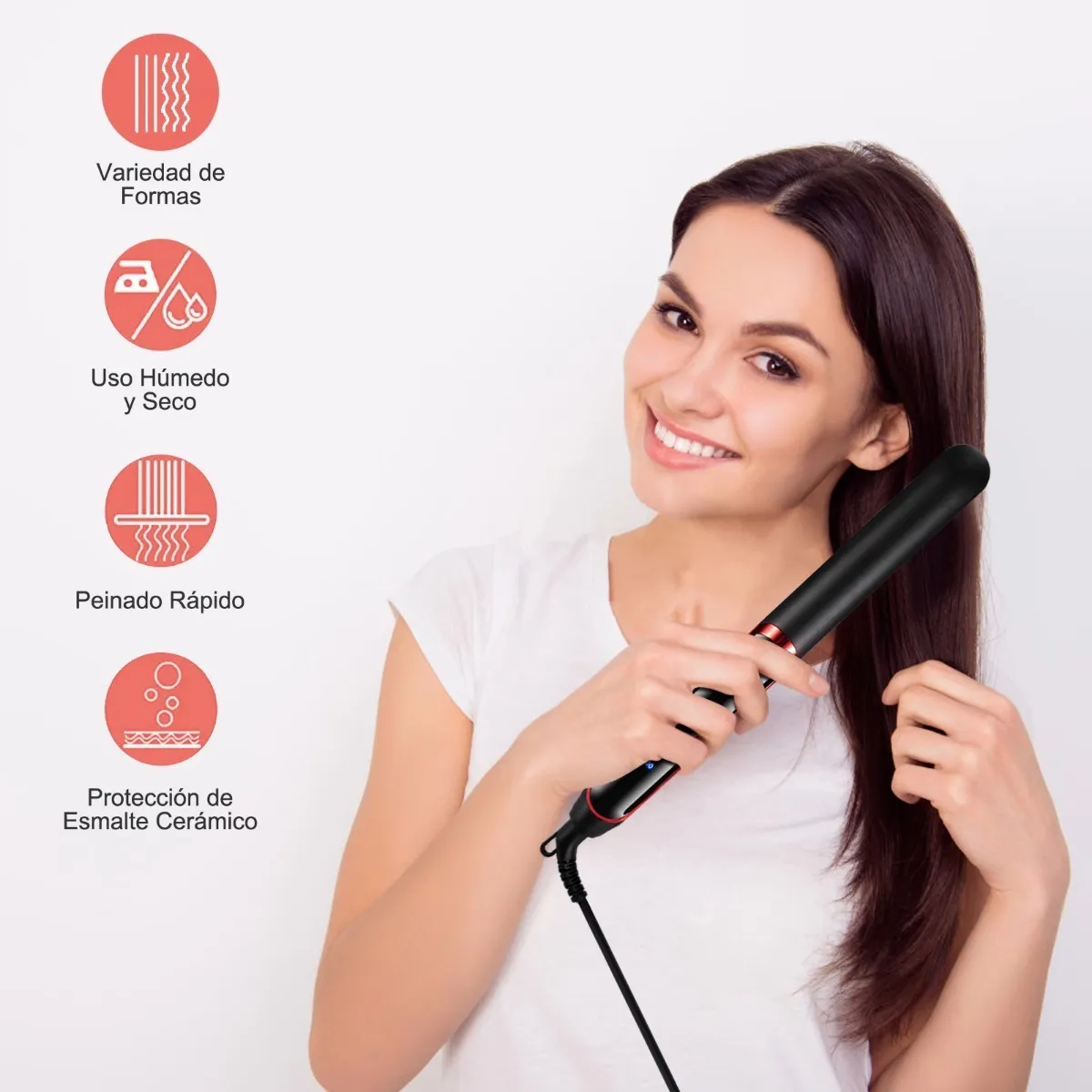 Foto 5 | Plancha Para Cabello De Cerámica Lab.g Negro
