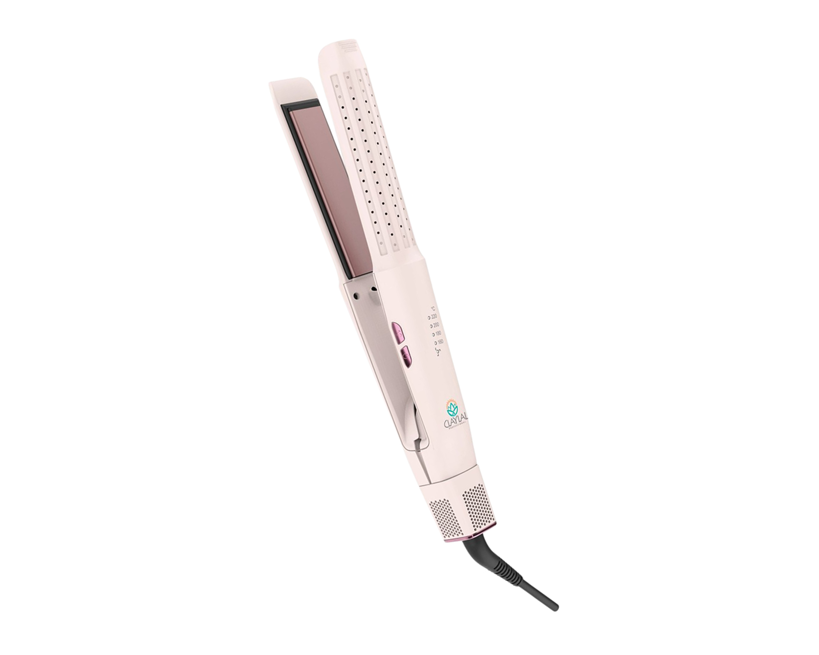 Foto 2 pulgar | Plancha para Cabello y Rizadora Clayla'L Rosa 2 en 1 Iónica Placa Cerámica con Flujo de Aire 360° para Alisar  R