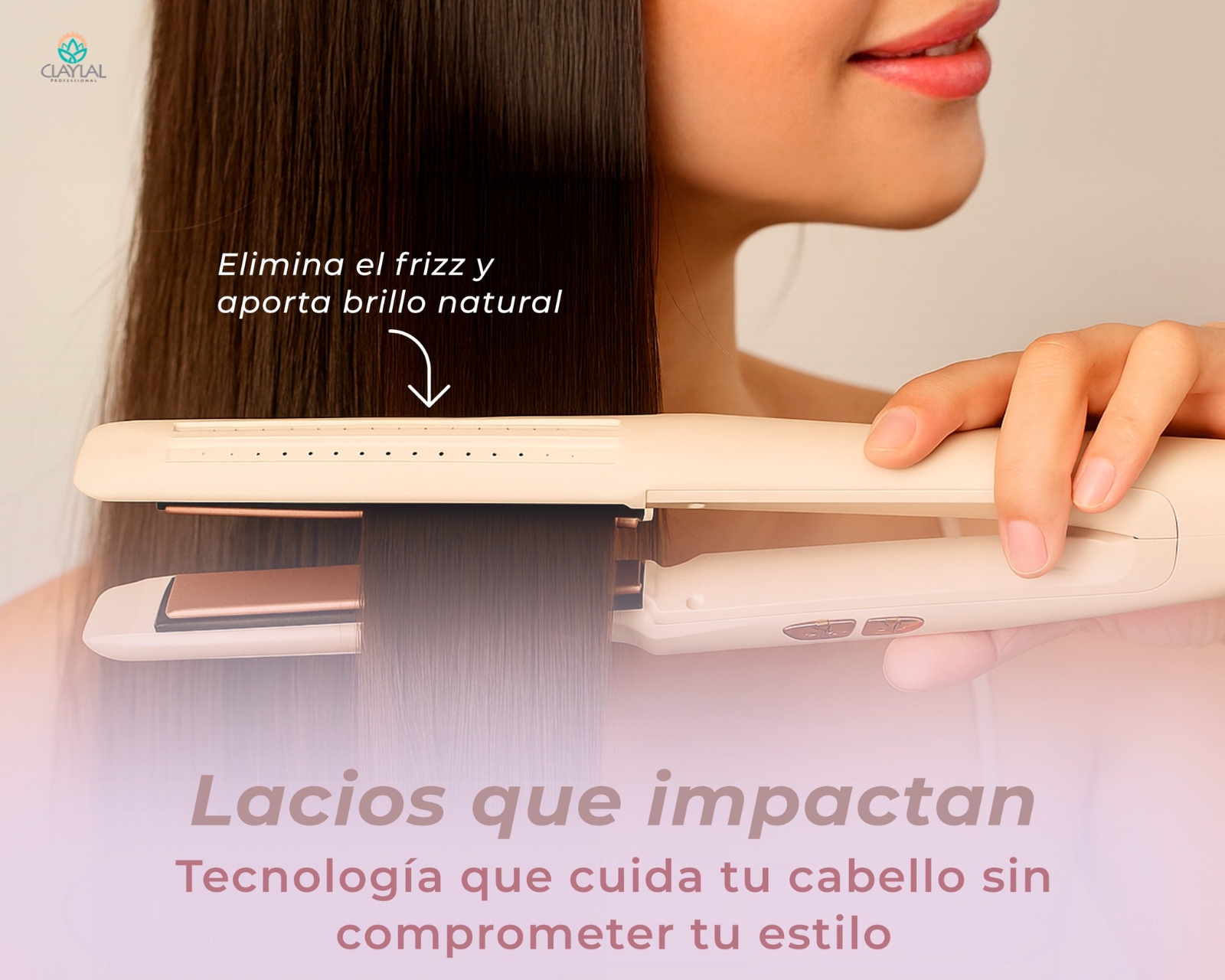 Foto 6 pulgar | Plancha para Cabello y Rizadora Clayla'L Rosa 2 en 1 Iónica Placa Cerámica con Flujo de Aire 360° para Alisar  R