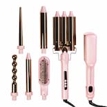 Set Plancha Profesional Infrarroja + Ferro 6 En 1 Sm- 518 Set Light Pink Diana Fletes Titanio Galvanizado