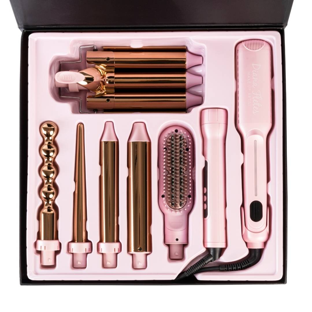 Foto 4 pulgar | Set Plancha Profesional Infrarroja + Ferro 6 En 1 Sm- 518 Set Light Pink Diana Fletes Titanio Galvanizado