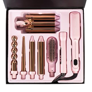 Foto 3 | Set Plancha Profesional Infrarroja + Ferro 6 En 1 Sm- 518 Set Light Pink Diana Fletes Titanio Galvanizado