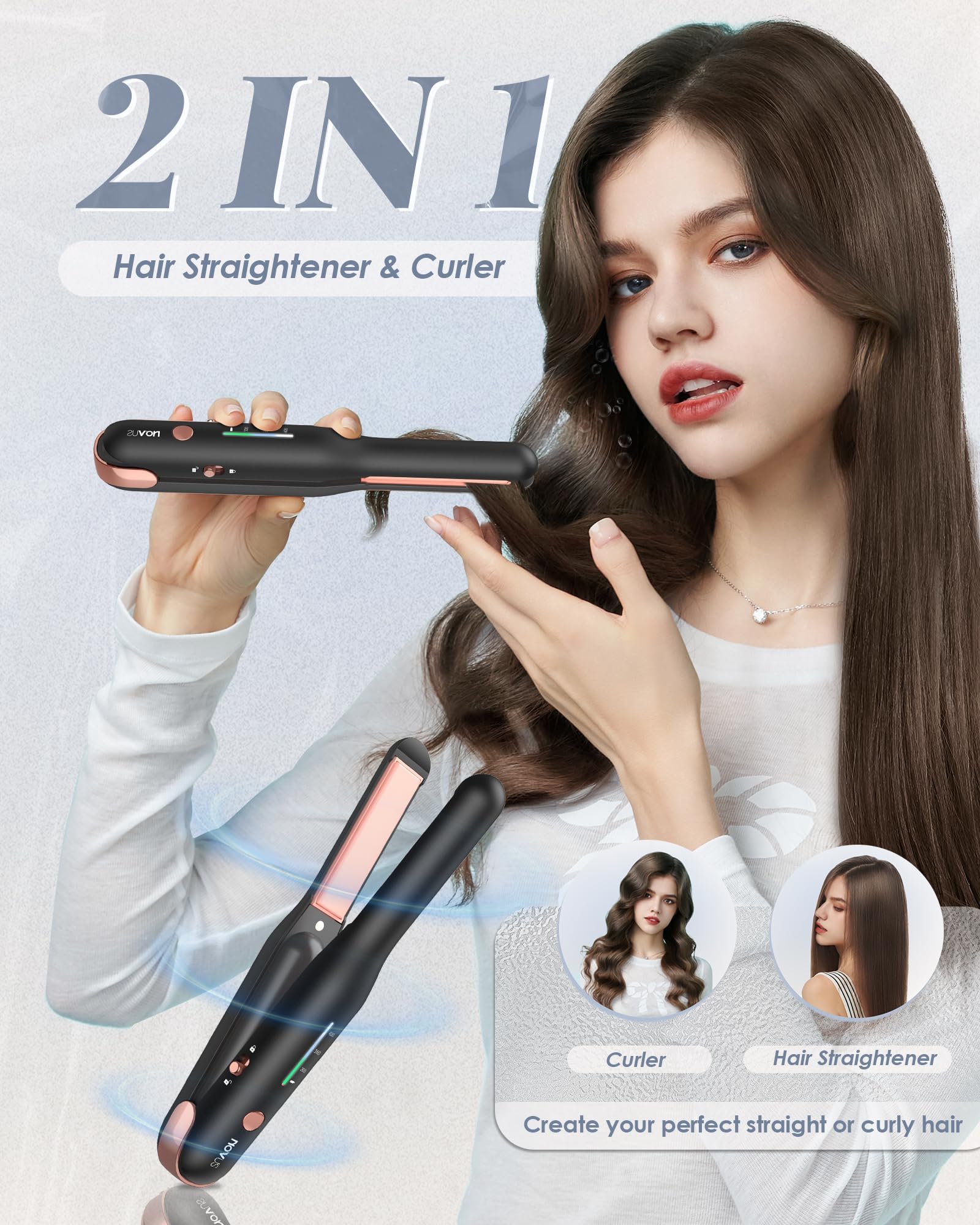 Foto 3 pulgar | Plancha De Pelo Inalámbrica Novus Para Cabello Fino/corto - Venta Internacional.