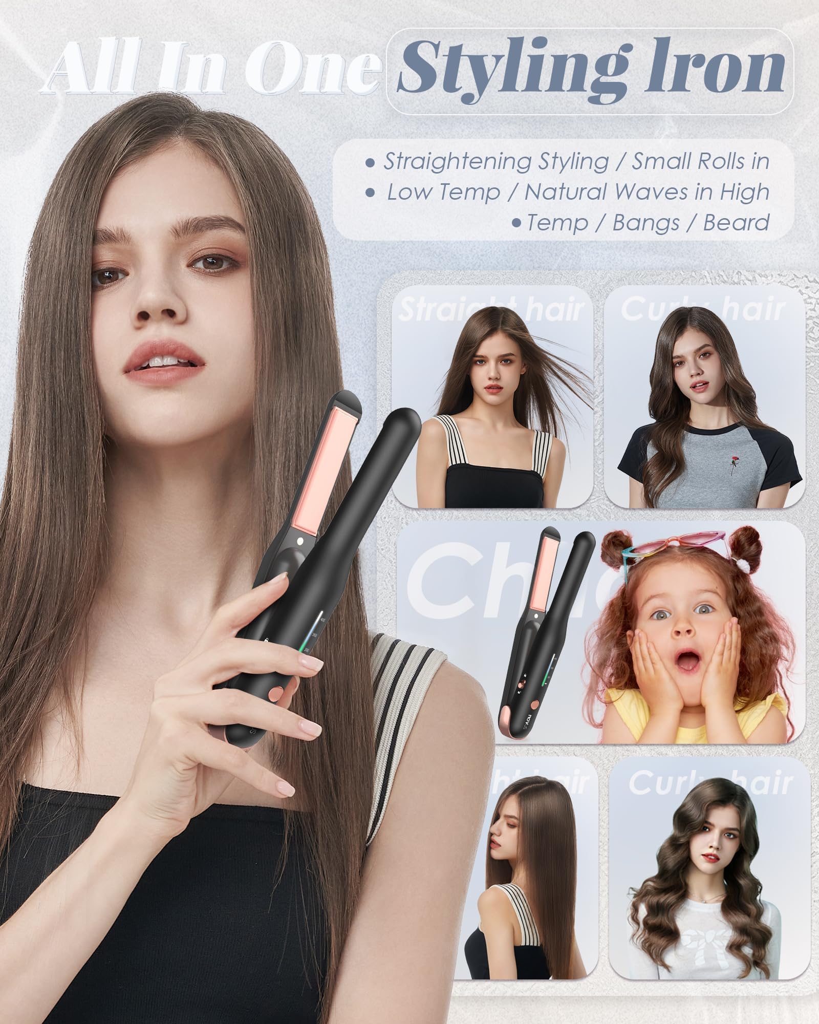 Foto 6 pulgar | Plancha De Pelo Inalámbrica Novus Para Cabello Fino/corto - Venta Internacional.