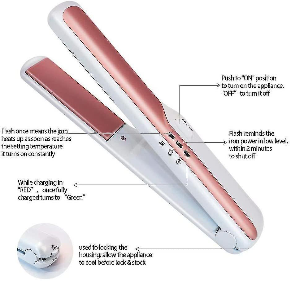 Foto 4 | Plancha De Pelo Huoguo Portátil Inalámbrica Recargable Usb - Venta Internacional.