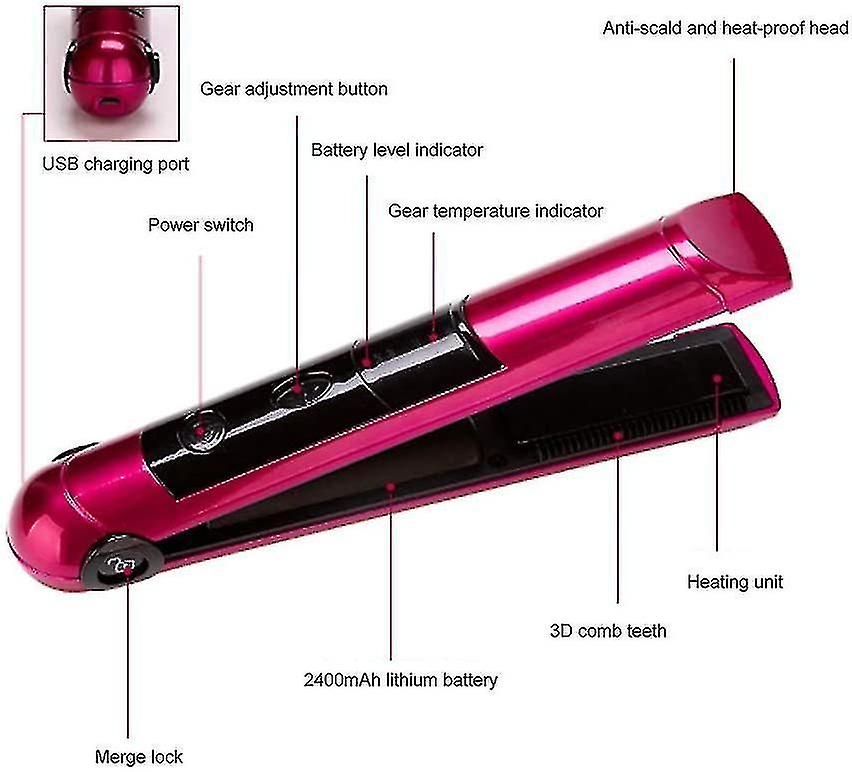 Foto 3 | Plancha De Pelo Recargable Inalámbrica Huoguo 2 En 1 - Venta Internacional.