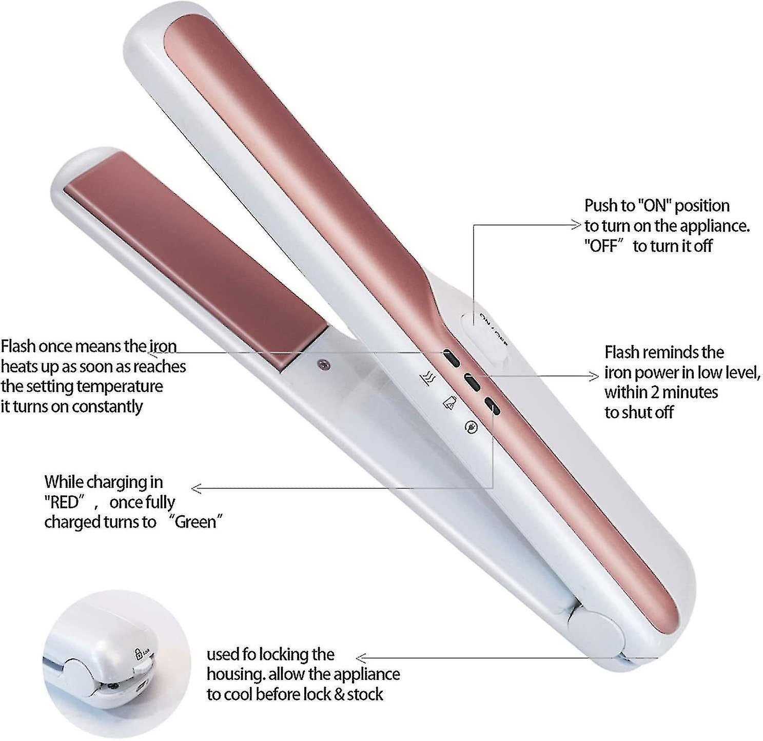 Foto 3 pulgar | Plancha De Pelo Huoguo Recargable Inalámbrica Mini Cerámica - Venta Internacional.