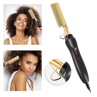 Foto 2 | Plancha Para Rizar El Cabello Peine Caliente Uso Para Cabello Húmedo Y Seco - Venta Internacional.