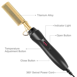 Foto 3 | Plancha Para Rizar El Cabello Peine Caliente Uso Para Cabello Húmedo Y Seco - Venta Internacional.