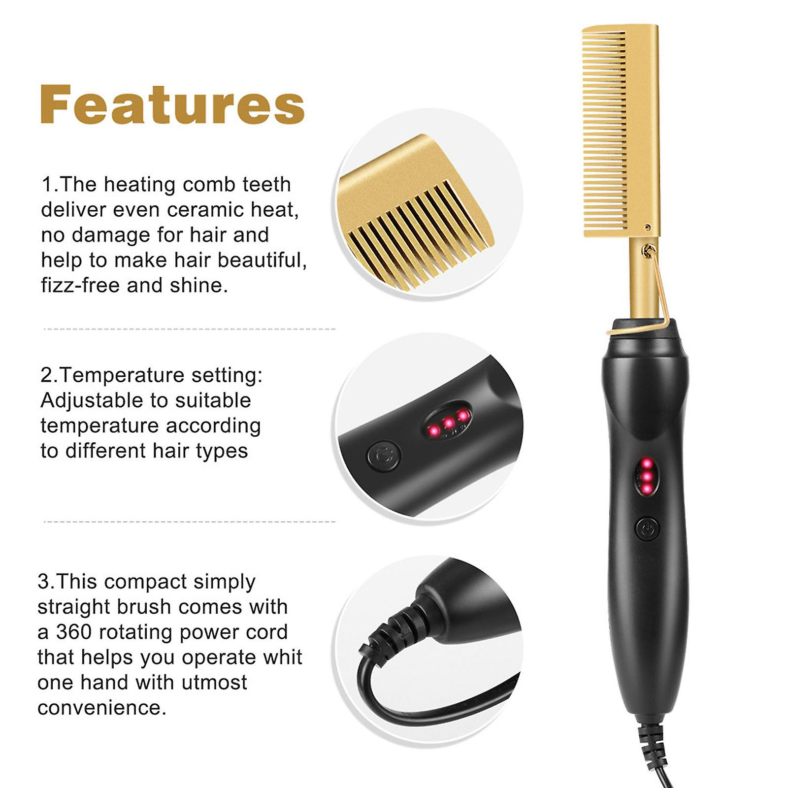 Foto 6 pulgar | Plancha Para Rizar El Cabello  Peine Caliente  Uso Para Cabello Húmedo Y Seco - Venta Internacional.
