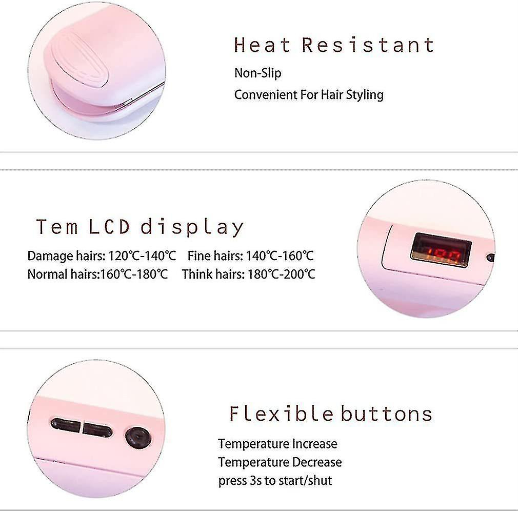Foto 5 pulgar | Planchas De Pelo Huoguo Dual Purpose Con Peine 2 En 1  Color Rosa - Venta Internacional.