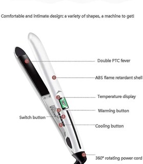 Foto 2 | Plancha De Pelo Huoguo Wet & Dry Con Pantalla Lcd De Temperatura Blanca - Venta Internacional.