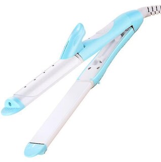 Foto 1 | Plancha Alisadora De Pelo Rizador 2 En 1 Con Revestimiento Cerámico Color Azul - Venta Internacional.