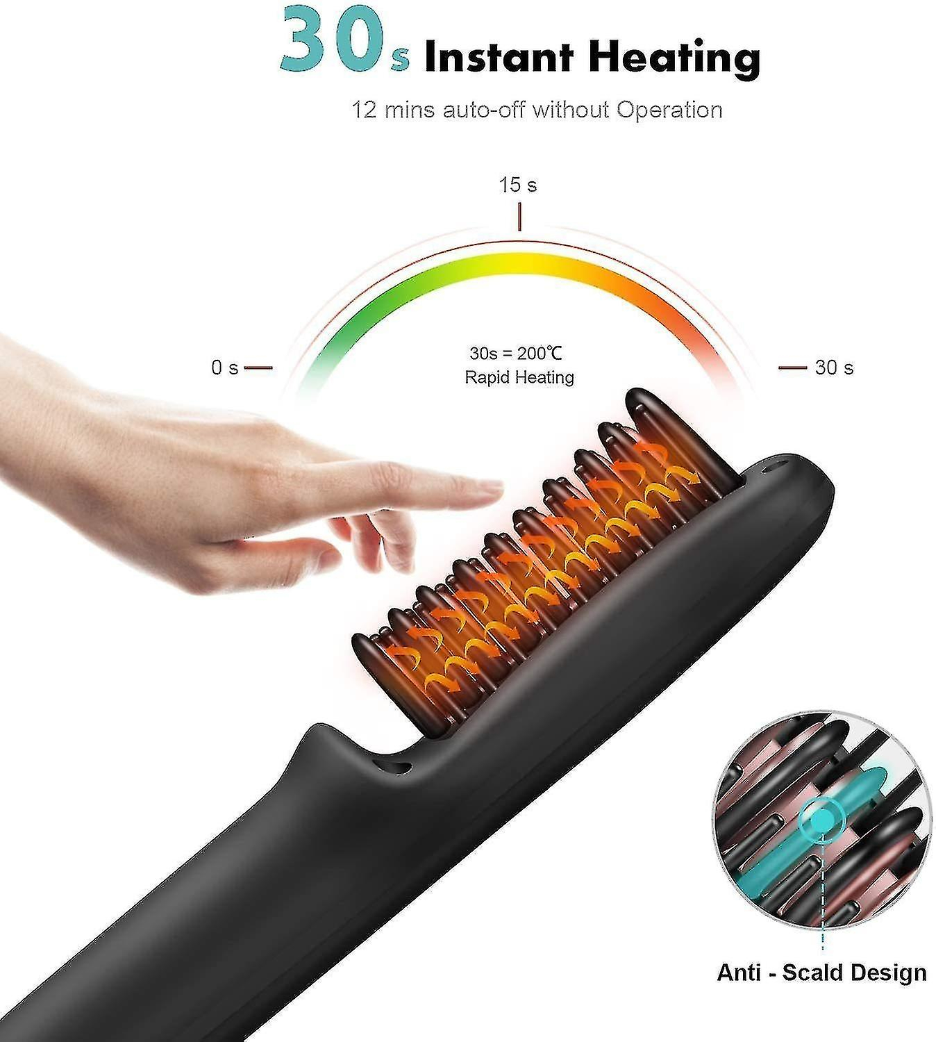 Foto 4 pulgar | Plancha De Pelo Huoguo Mini Inalámbrica De Cerámica Azul Eléctrico - Venta Internacional.