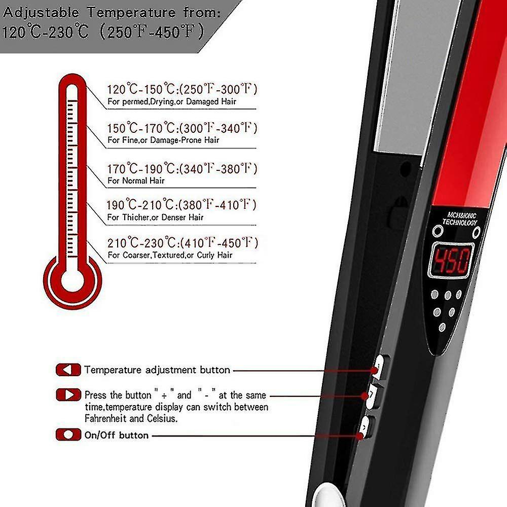 Foto 5 pulgar | Planchas De Pelo Huoguo 2 En 1 De Iones Negativos Con Pantalla Led - Venta Internacional.