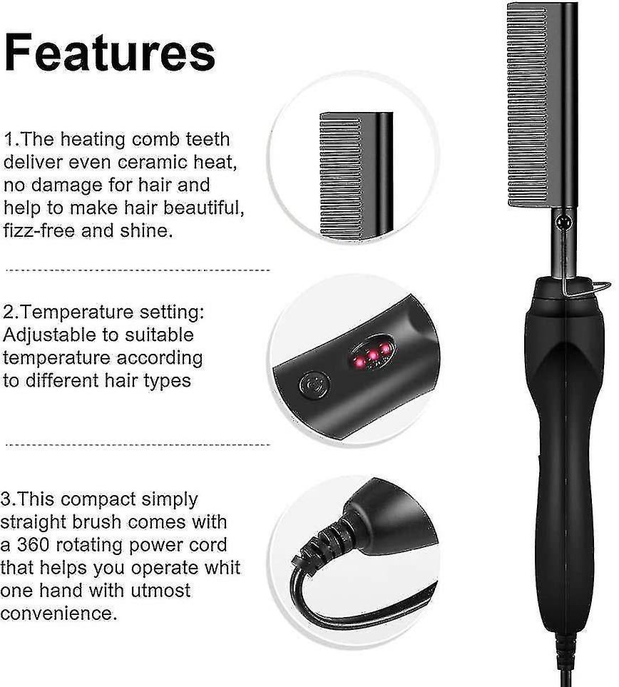 Foto 3 | Plancha Alisadora Eléctrica Hot Comb 2 En 1 Para Cabello Y Pelucas - Venta Internacional.