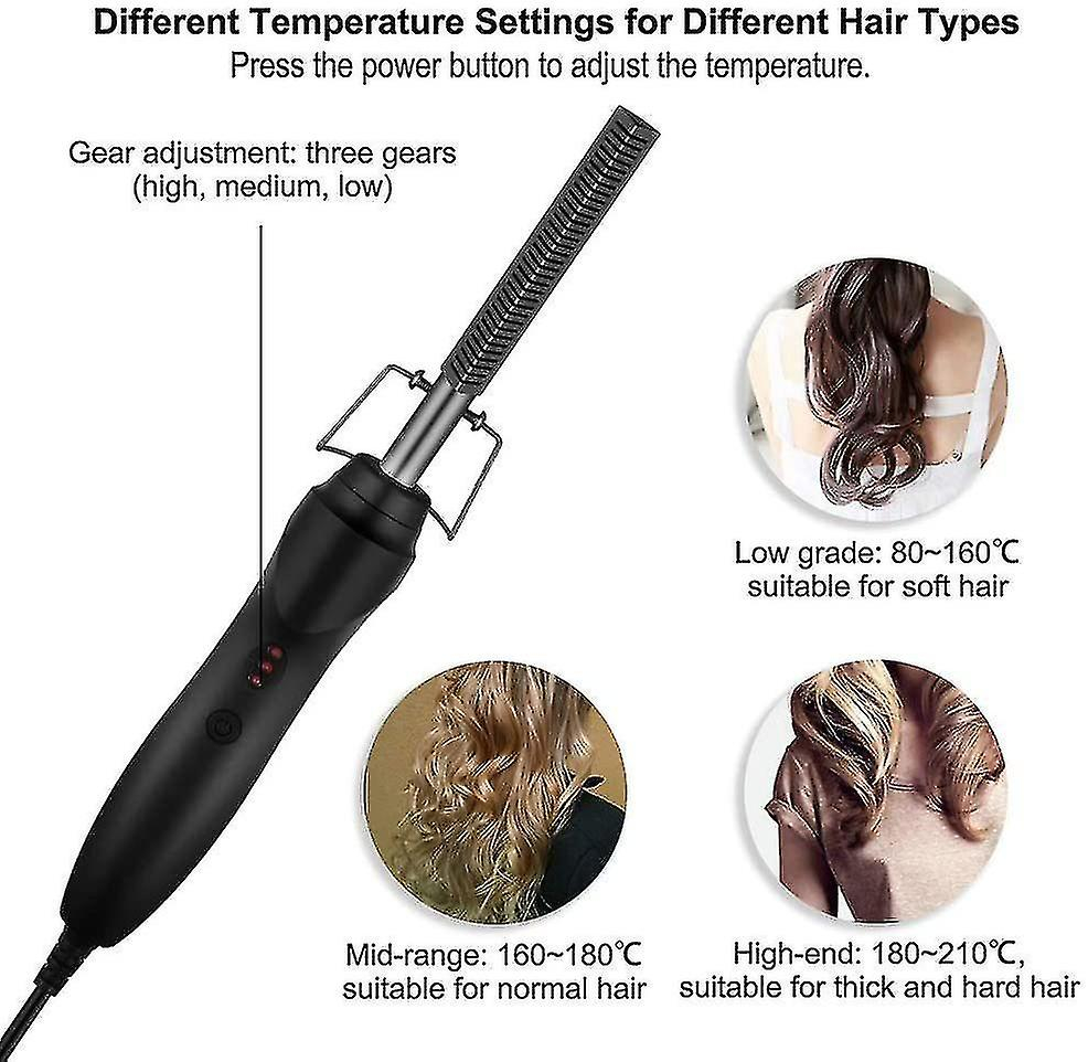 Foto 4 | Plancha Alisadora Eléctrica Hot Comb 2 En 1 Para Cabello Y Pelucas - Venta Internacional.