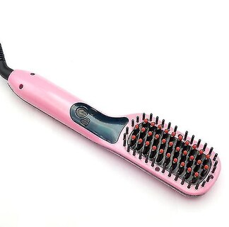 Foto 2 | Alisador De Pelo Huoguo Cepillo De Cerámica Con Pantalla Lcd Color Rosa - Venta Internacional.