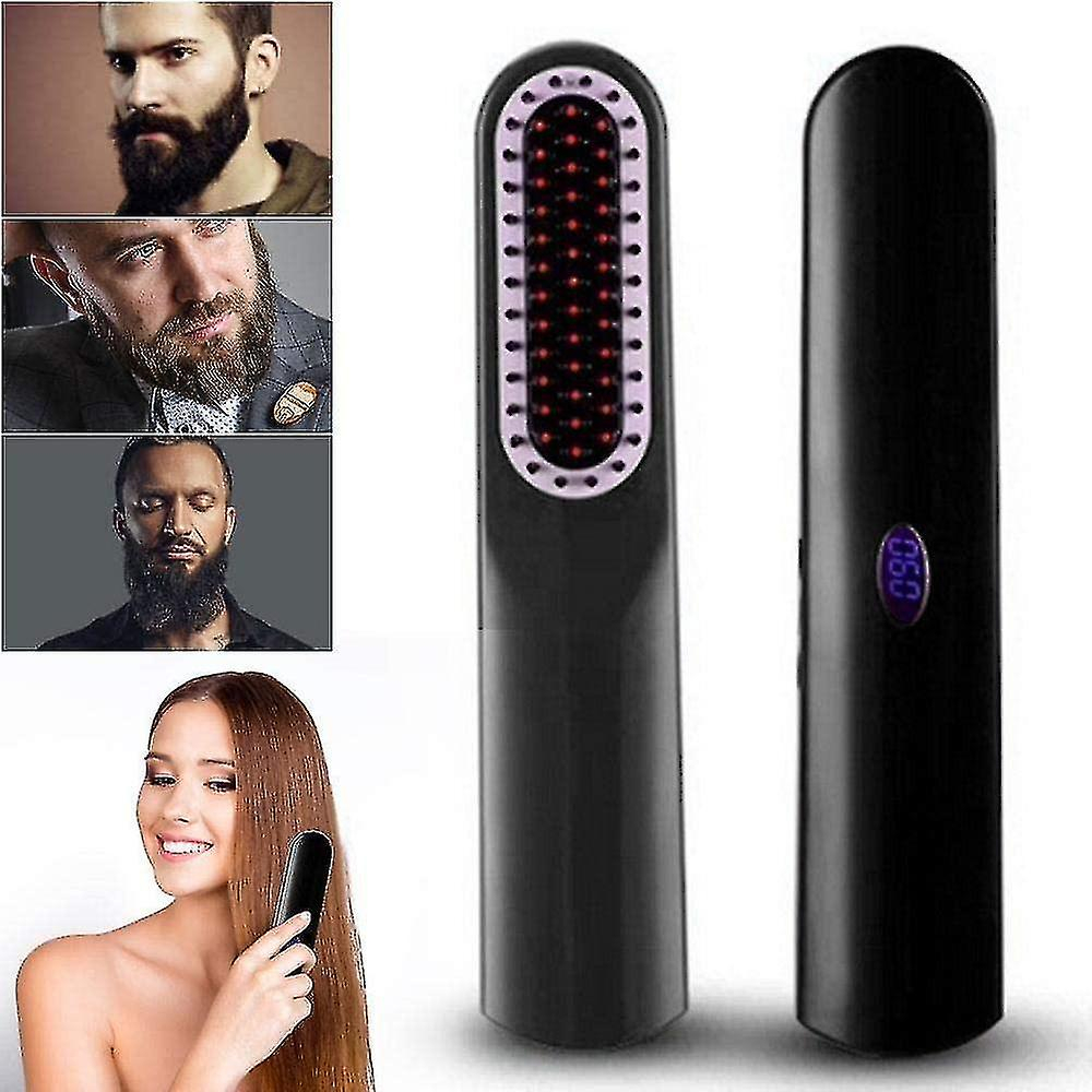 Foto 3 pulgar | Plancha De Pelo Huoguo Usb Con Carga Inalámbrica  Cerámica  Negra - Venta Internacional.
